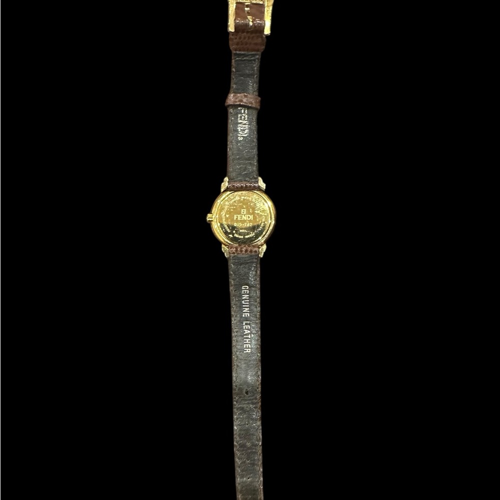 Fendi 18K gold plated Watch with Textured Brown Strap - Picture 7 of 7